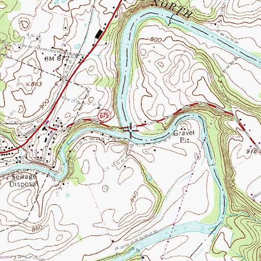 Topographic Map of Stony Creek, VA