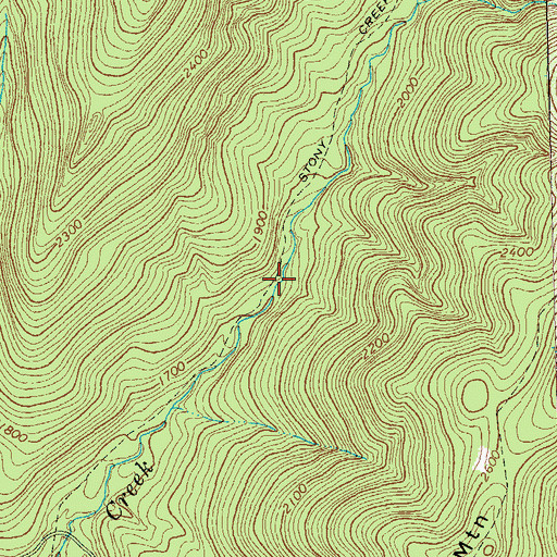 Topographic Map of Stony Creek Trail, VA