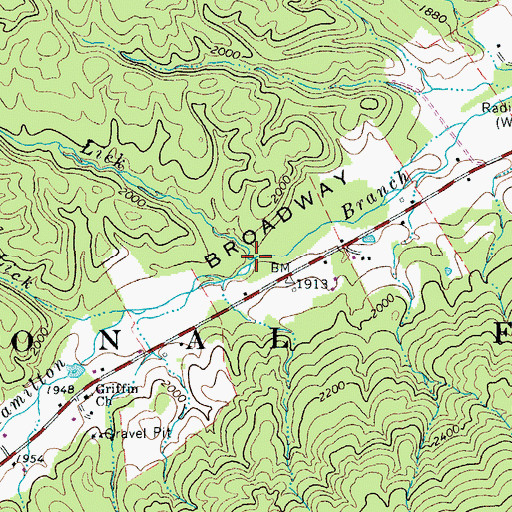 Topographic Map of Stony Lick, VA