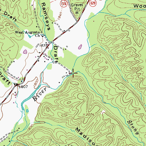 Topographic Map of Stony Lick, VA