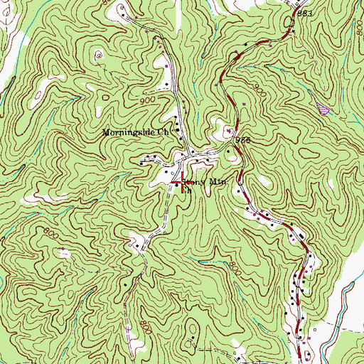 Topographic Map of Stony Mountain Church, VA