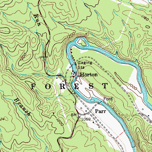 Topographic Map of Stony Run, VA