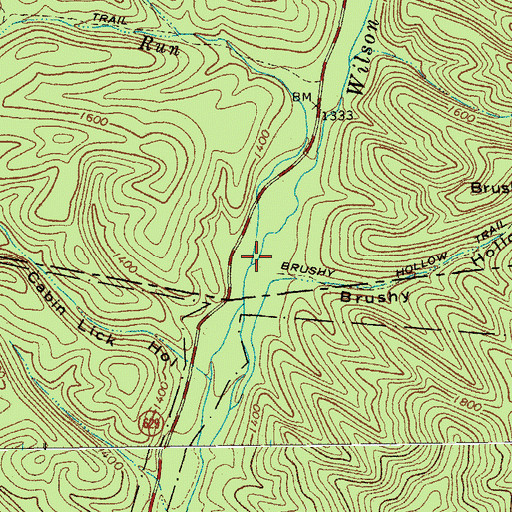 Topographic Map of Stony Run, VA