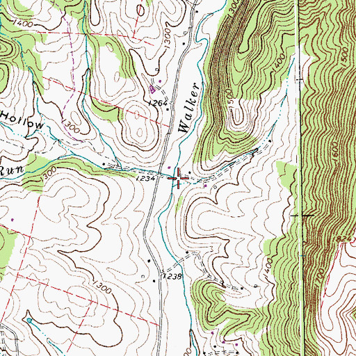 Topographic Map of Stony Run, VA