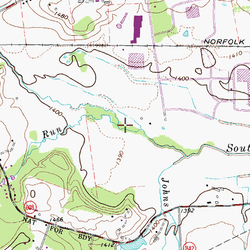 Topographic Map of Stony Run, VA