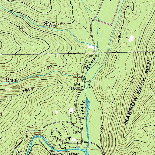 Topographic Map of Stony Run, VA