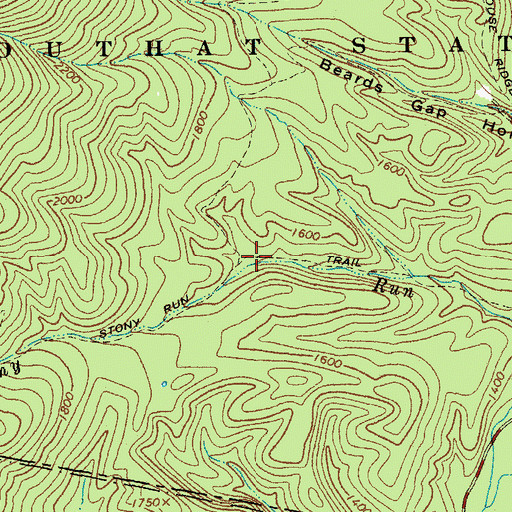 Topographic Map of Stony Run Trail, VA