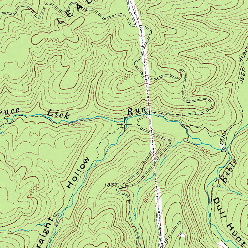 Topographic Map of Straight Hollow, VA