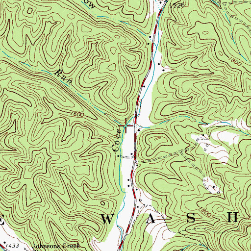 Topographic Map of Straight Run, VA