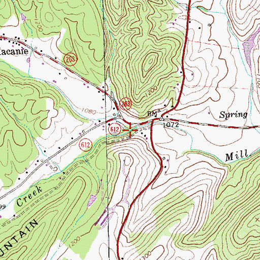 Topographic Map of Straight Run, VA