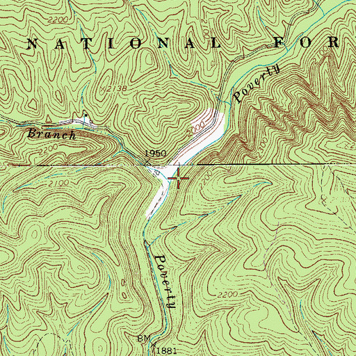 Topographic Map of Straley Branch, VA