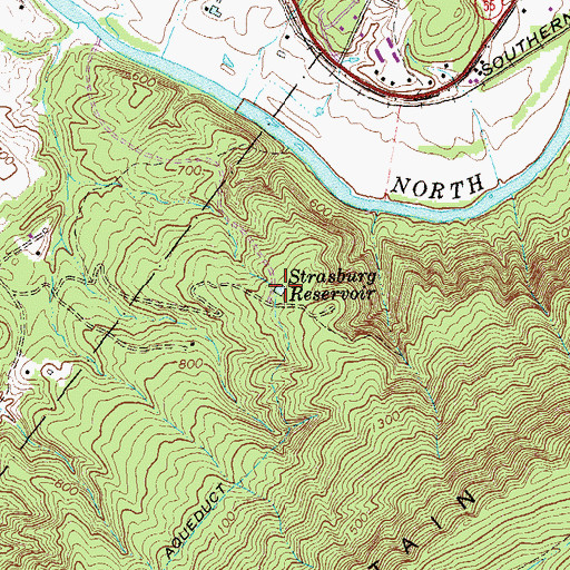 Topographic Map of Strasburg Reservoir, VA