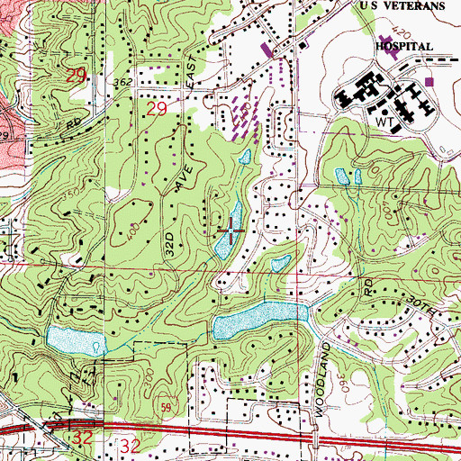 Topographic Map of Woodland Lake, AL
