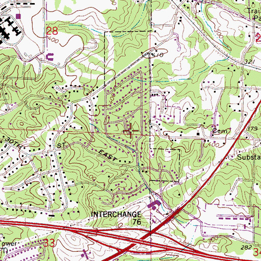 Topographic Map of Woodland Park, AL