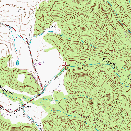 Topographic Map of Suck Lick Hollow, VA