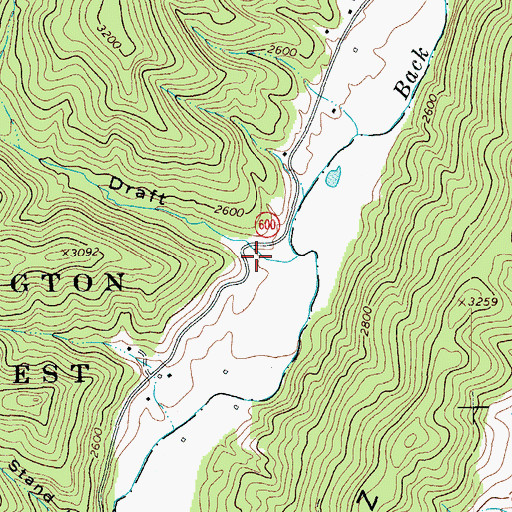 Topographic Map of Sues Draft, VA