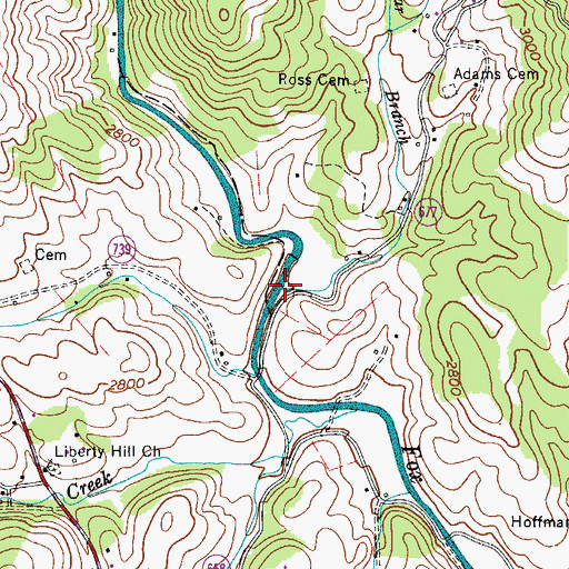 Topographic Map of Sugar Branch, VA