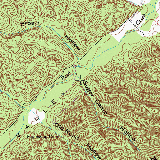 Topographic Map of Sugar Camp Hollow, VA
