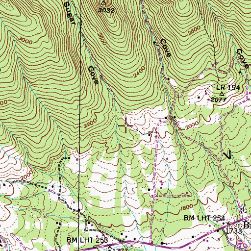 Topographic Map of Sugar Cove, VA