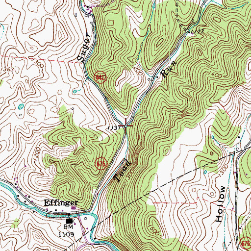Topographic Map of Sugar Creek, VA