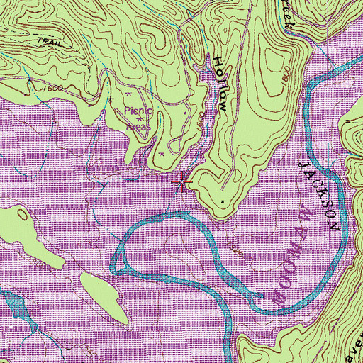 Topographic Map of Sugar Hollow, VA