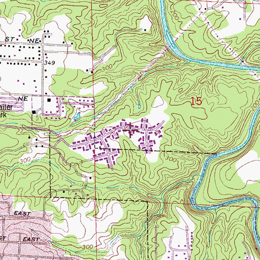 Topographic Map of Woodmont, AL