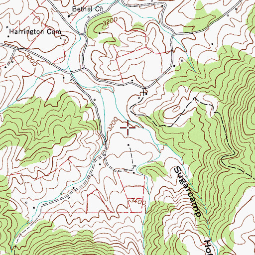 Topographic Map of Sugarcamp Hollow, VA