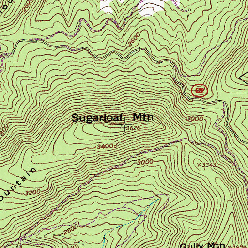 Topographic Map of Sugarloaf Mountain, VA