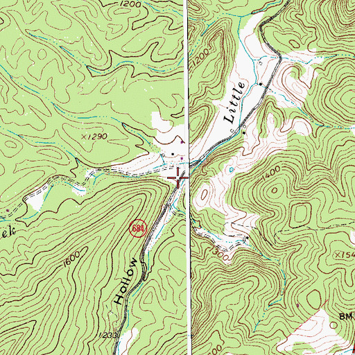 Topographic Map of Sugartree Hollow, VA