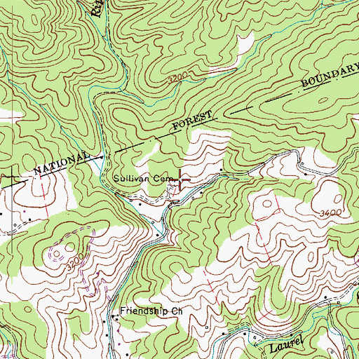 Topographic Map of Sullivan Cemetery, VA