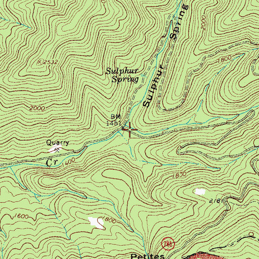 Topographic Map of Sulphur Spring Hollow, VA