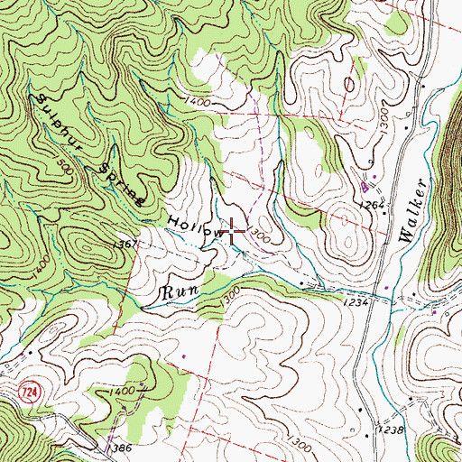 Topographic Map of Sulphur Spring Hollow, VA