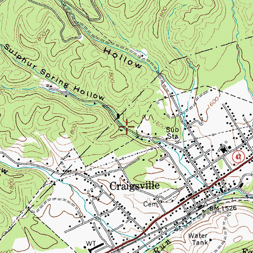 Topographic Map of Sulphur Spring Hollow, VA