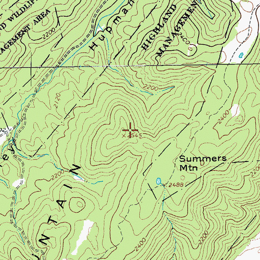 Topographic Map of Summers Mountain, VA