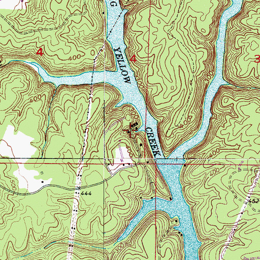 Topographic Map of Yellow Creek Camp, AL