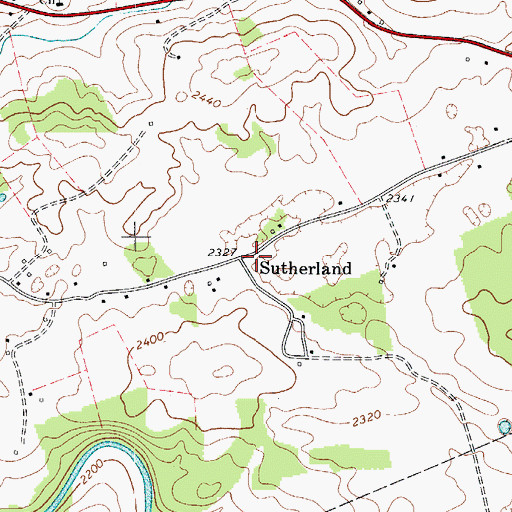 Topographic Map of Sutherland, VA