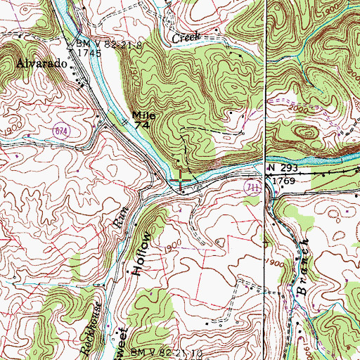 Topographic Map of Sweet Hollow, VA