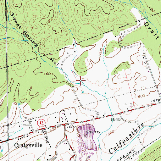 Topographic Map of Sweet Spring Hollow, VA