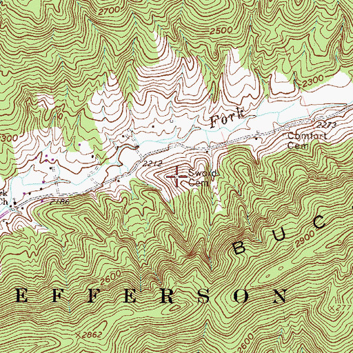 Topographic Map of Sword Cemetery, VA