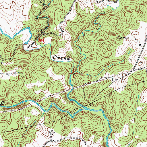 Topographic Map of Sycamore Creek, VA