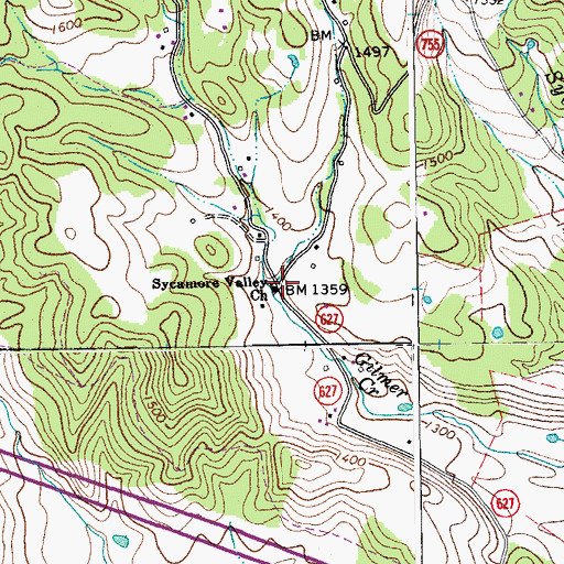 Topographic Map of Sycamore Valley Church, VA