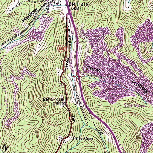 Topographic Map of Tank Hollow, VA