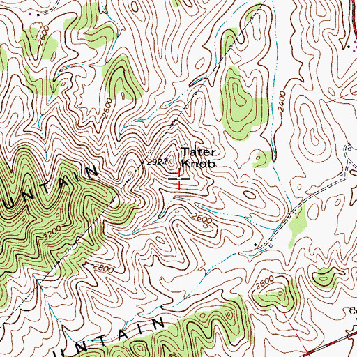 Topographic Map of Tater Knob, VA