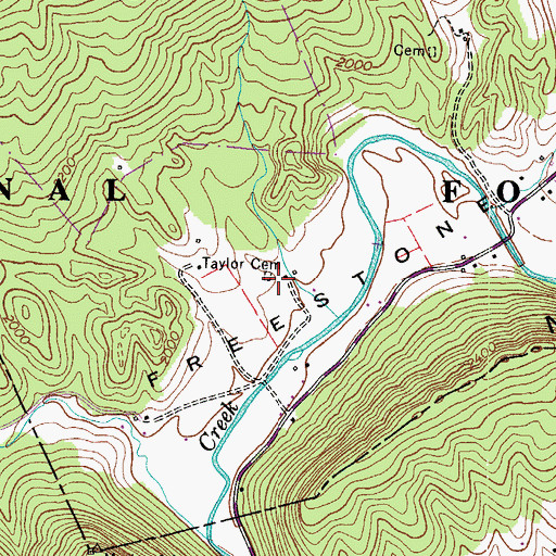 Topographic Map of Taylor Cemetery, VA