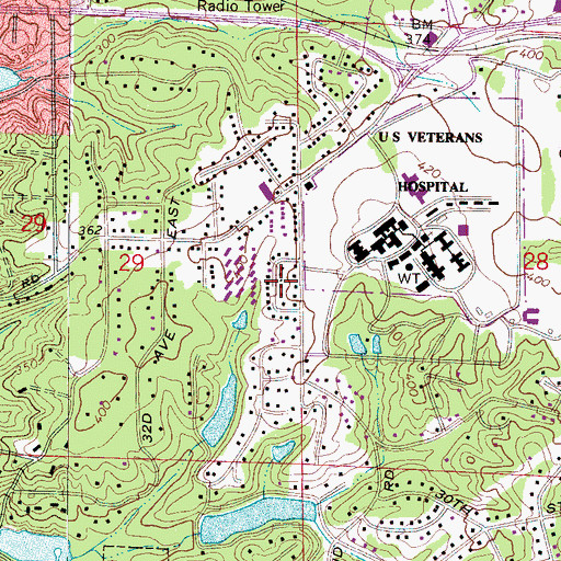 Topographic Map of Woodland Terrace, AL