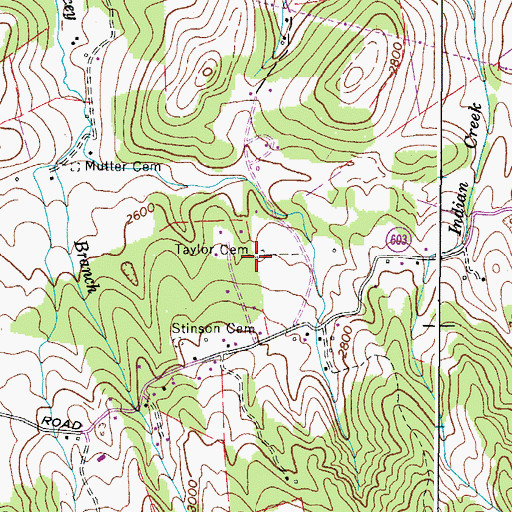 Topographic Map of Taylor Cemetery, VA