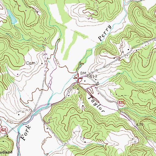 Topographic Map of Taylor Creek, VA