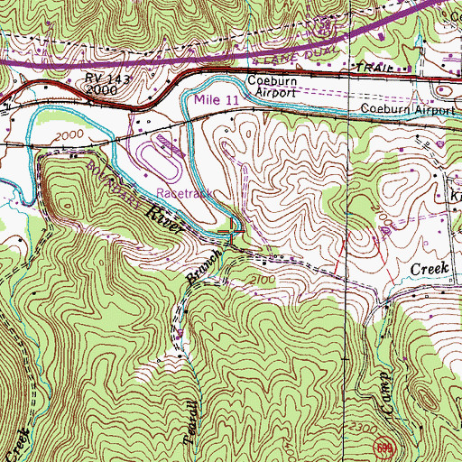 Topographic Map of Tearall Branch, VA