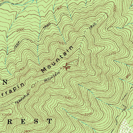 Topographic Map of Terrapin Mountain Trail, VA