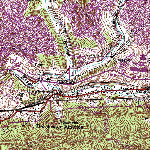 Topographic Map of Thacker Branch, VA
